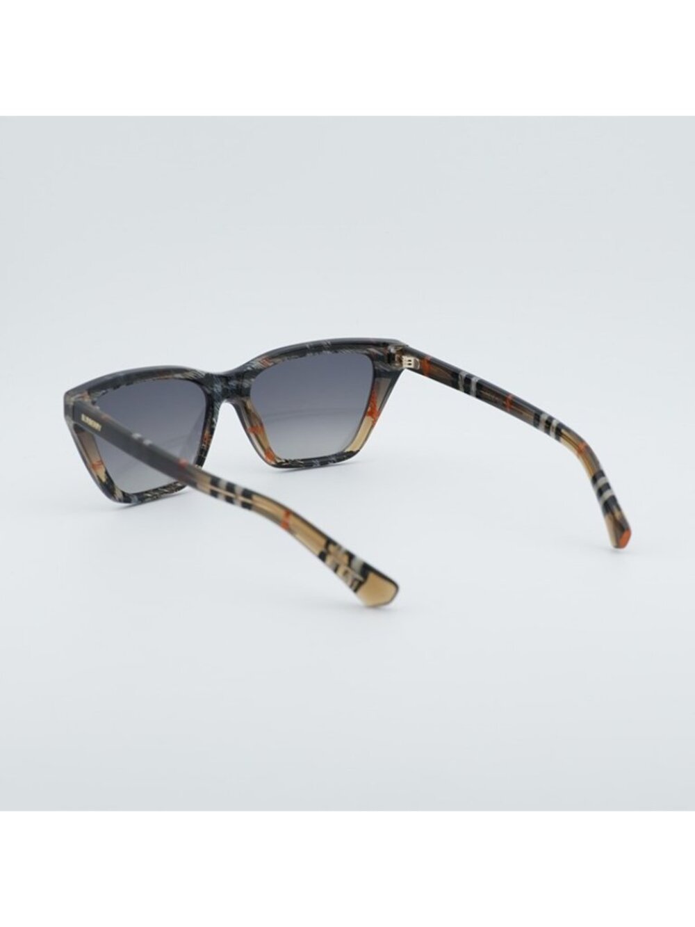 Burberry BE4468 4202T3 Sunglasses Sand Check Cat Eye Frame,Grey Polarized Lenses - Picture 9 of 10